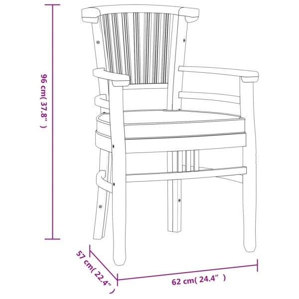 Juego de comedor de jardín 7 piezas madera maciza de teca