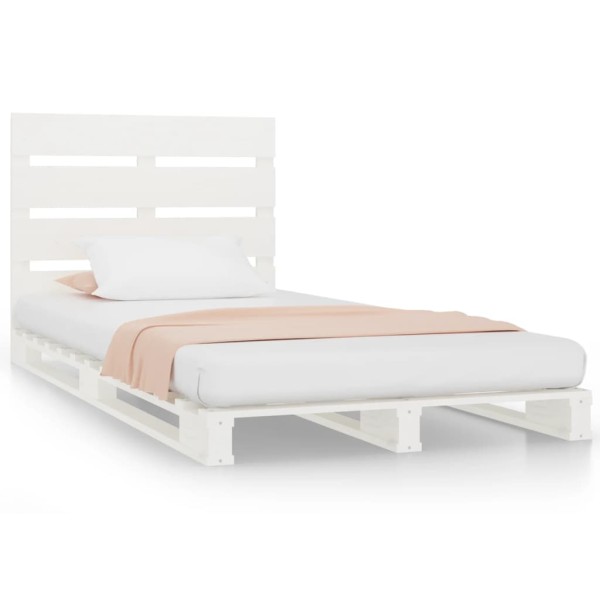 Estructura de cama madera maciza de pino blanco 90x190 cm