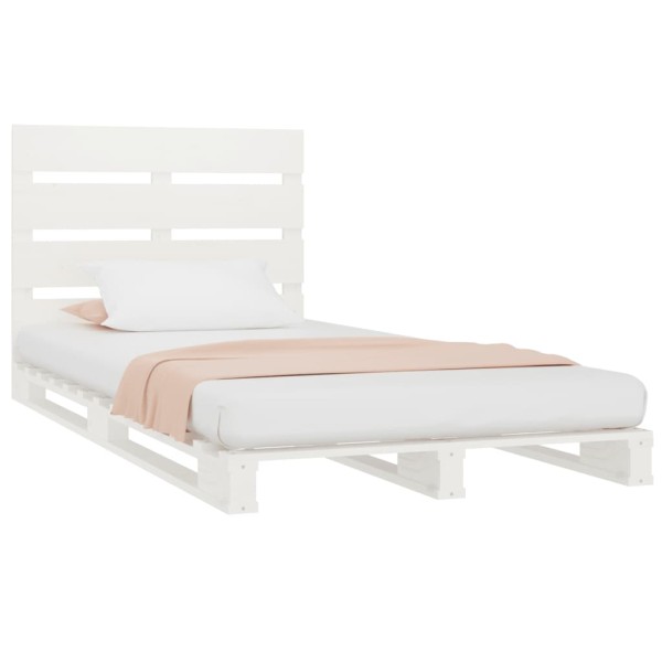 Estructura de cama madera maciza de pino blanco 90x190 cm