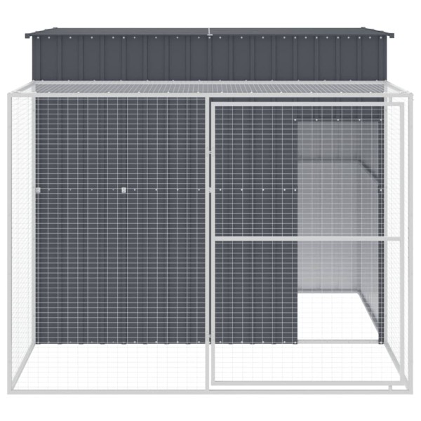 Caseta perros con corral acero galvanizado gris 214x253x181 cm