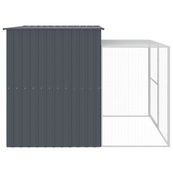 Caseta perros con corral acero galvanizado gris 214x253x181 cm