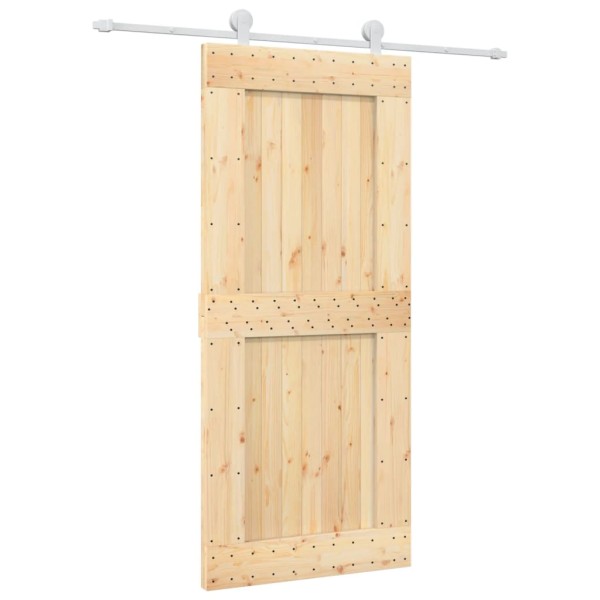 Puerta corredera con herrajes madera maciza de pino 90x210 cm