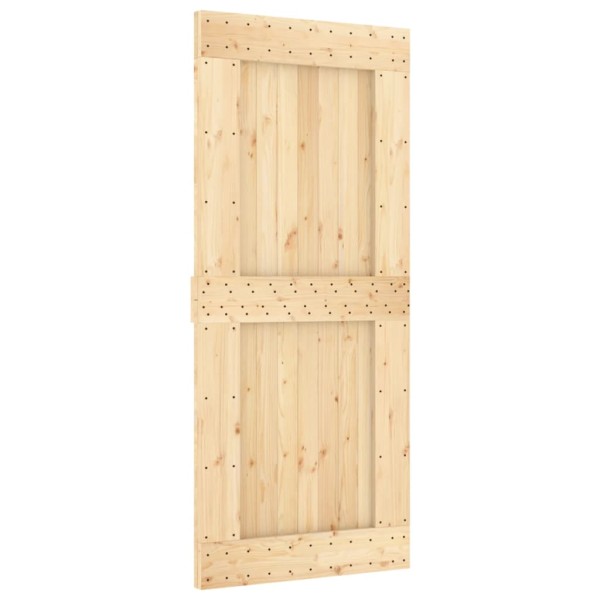 Puerta corredera con herrajes madera maciza de pino 90x210 cm