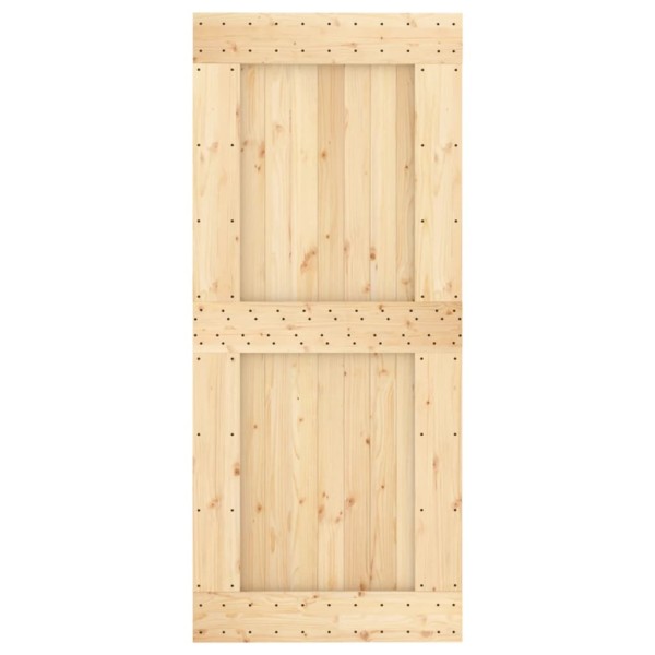 Puerta corredera con herrajes madera maciza de pino 90x210 cm