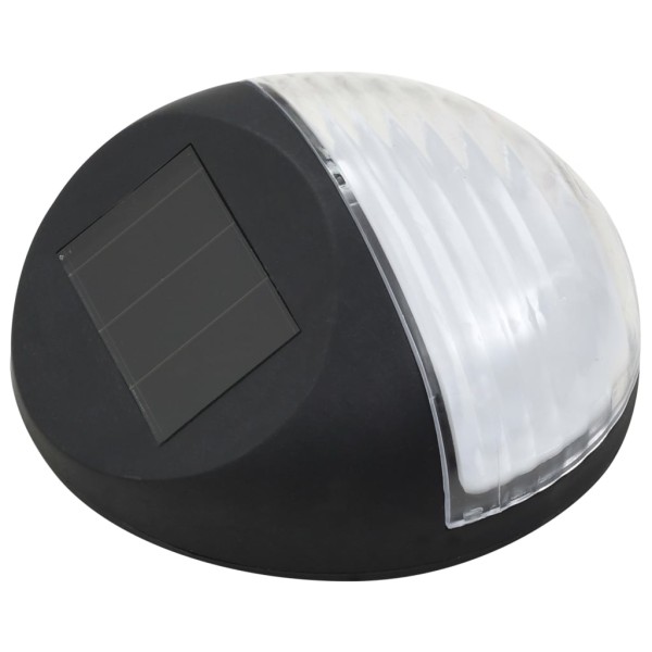 Lámparas solares de pared de exterior redondas negro LED 24 uds