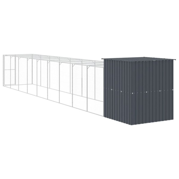 Gallinero con corral acero galvanizado gris 165x1067x181 cm