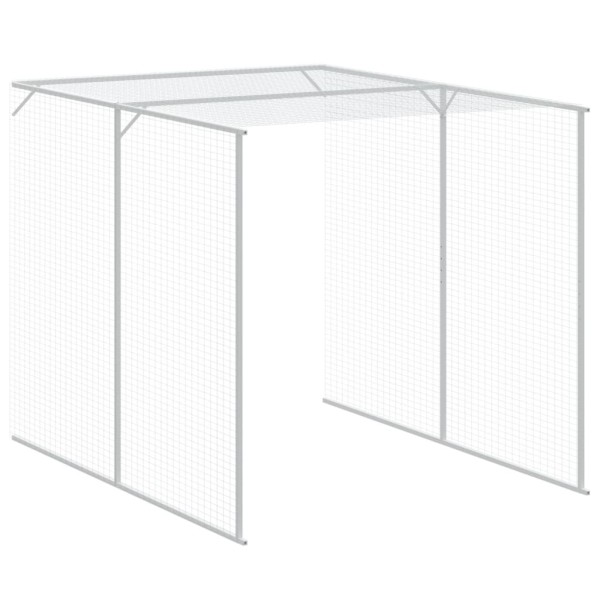 Gallinero con corral acero galvanizado gris 165x1067x181 cm