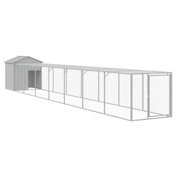 Gallinero con corral acero galvanizado gris claro 117x813x123cm