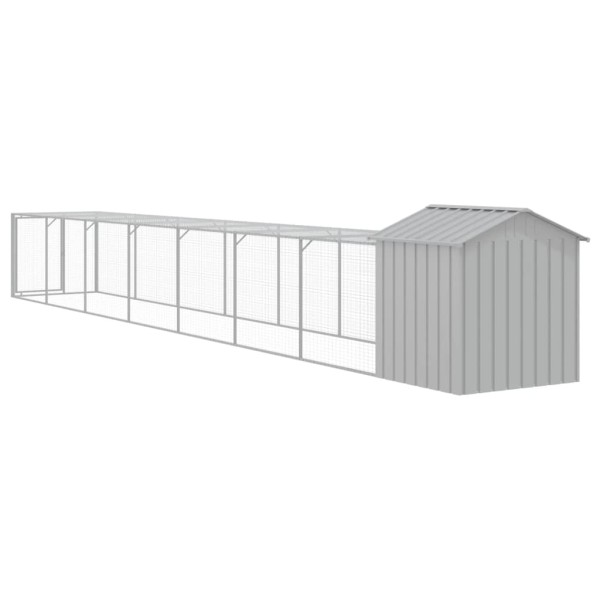 Gallinero con corral acero galvanizado gris claro 117x813x123cm