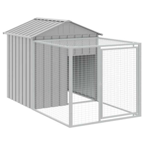 Gallinero con corral acero galvanizado gris claro 117x813x123cm