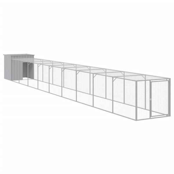 Gallinero y corral acero galvanizado gris claro 110x1017x110 cm