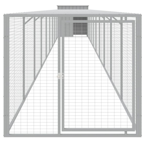 Gallinero y corral acero galvanizado gris claro 110x1017x110 cm