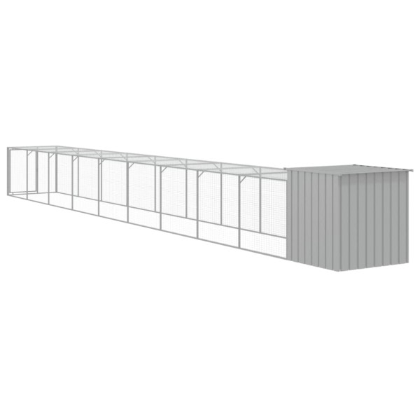 Gallinero y corral acero galvanizado gris claro 110x1017x110 cm