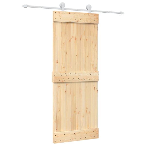 Puerta corredera con herrajes madera maciza de pino 80x210 cm