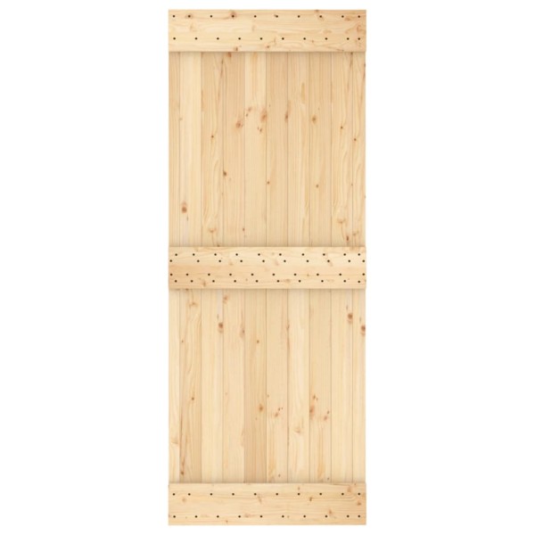 Puerta corredera con herrajes madera maciza de pino 80x210 cm