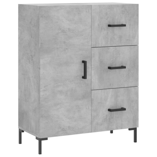 Aparador alto madera contrachapada gris hormigón 69,5x34x180 cm