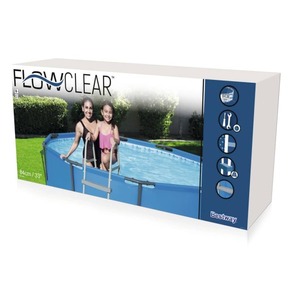 Bestway Escalera para piscina de 2 peldaños Flowclear 84 cm