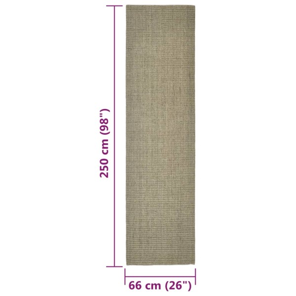 Alfombra de sisal para rascador gris taupe 66x250 cm