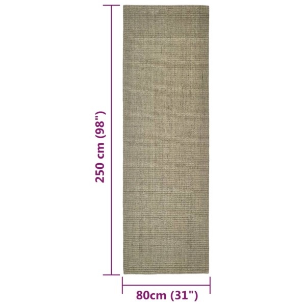 Alfombra de sisal para rascador gris taupe 80x250 cm