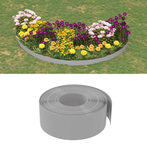 Borduras de jardín 3 uds polietileno gris 10 m 20 cm