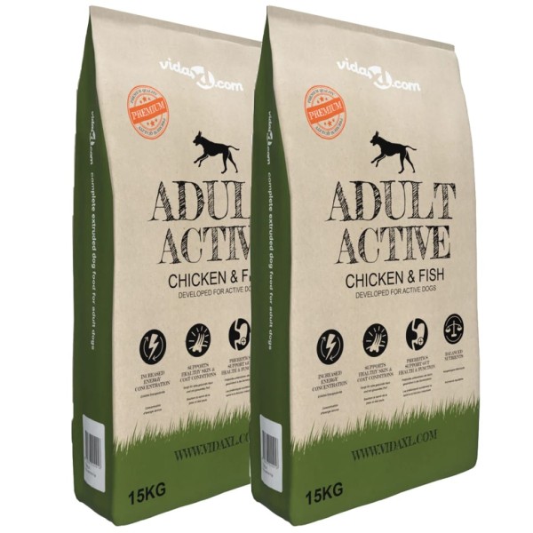 Comida seca para perro Adult Active Chicken & Fish 2 uds 30 kg