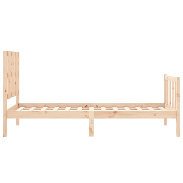 Estructura de cama con cabecero madera maciza 90x190 cm