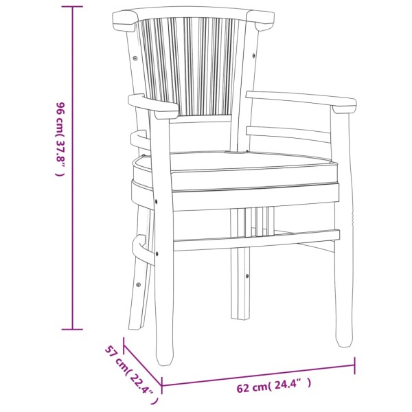 Juego de comedor para jardín 3 pzas madera maciza de teca