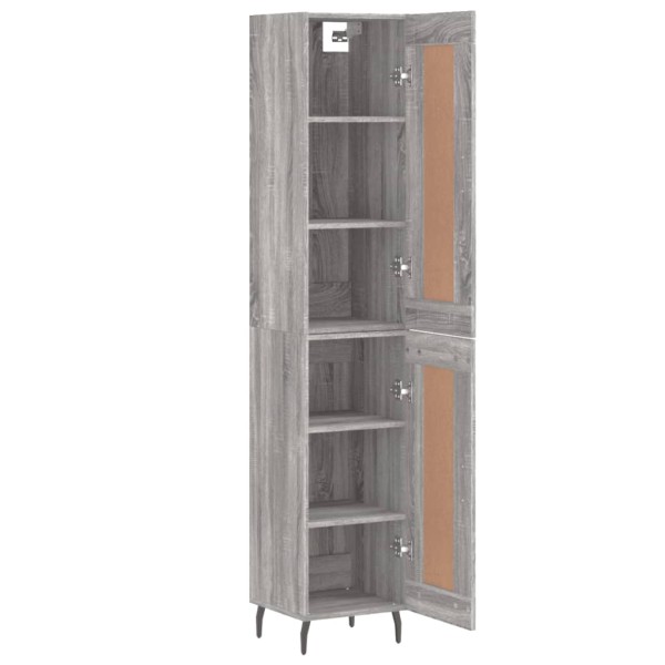 Aparador alto madera contrachapada gris Sonoma 34,5x34x180 cm