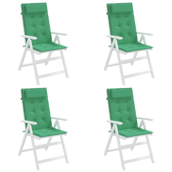 Cojines de silla con respaldo alto 4 uds tela Oxford verde