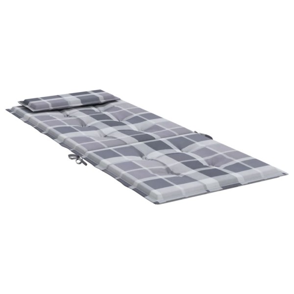 Cojines de silla respaldo alto 4 uds tela Oxford a cuadros gris