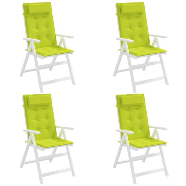 Cojines de silla respaldo alto 4 uds tela Oxford verde brillo