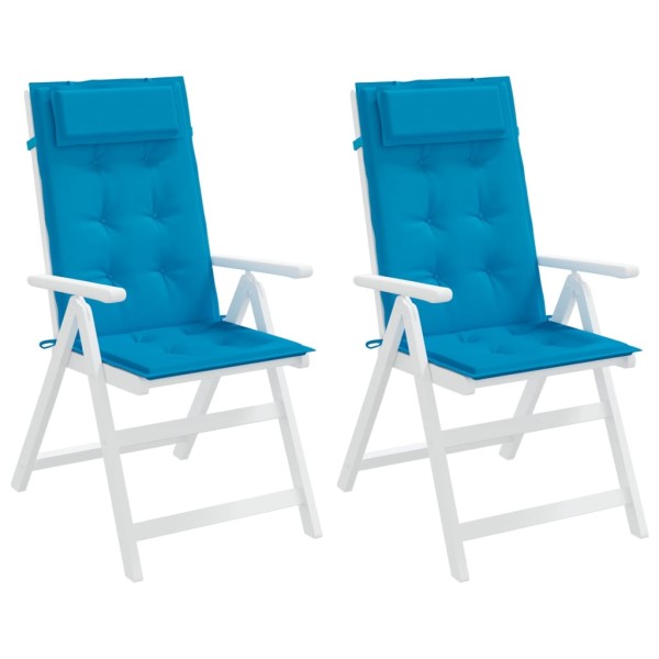 Cojines de silla con respaldo alto 2 uds tela Oxford azul claro