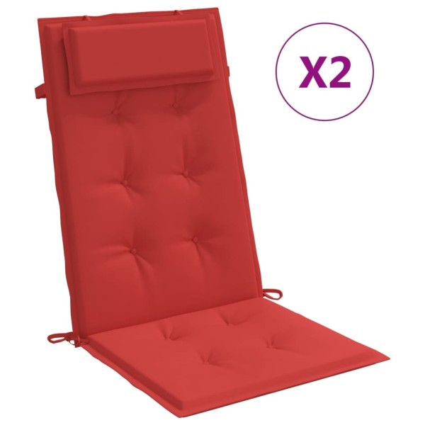 Cojines de silla con respaldo alto 2 uds tela Oxford rojo