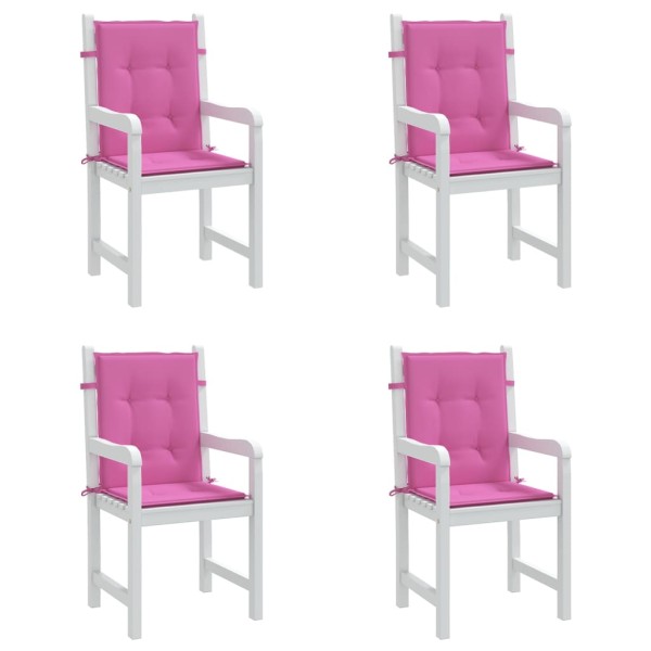 Cojines para silla con respaldo bajo 4 uds tela rosa