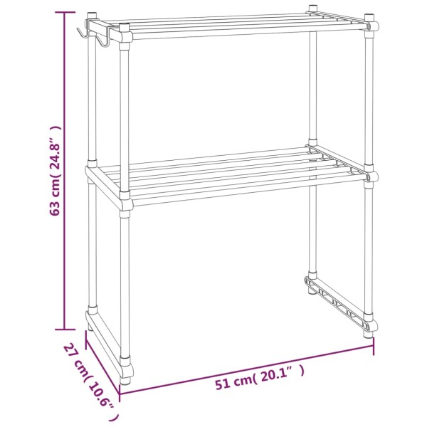 Estantería para microondas aluminio blanco 51x27x63 cm