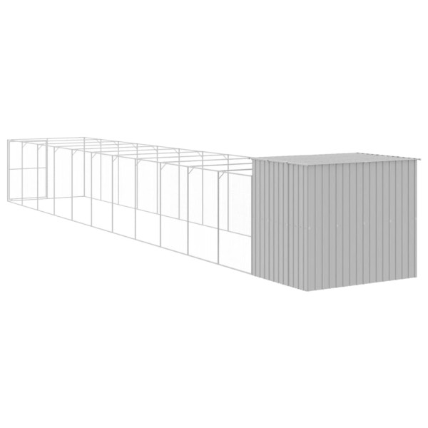 Caseta perro corral acero galvanizado gris claro 214x1273x181cm