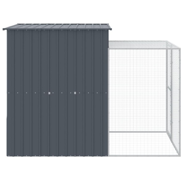 Gallinero con corral acero galvanizado gris 165x251x181 cm