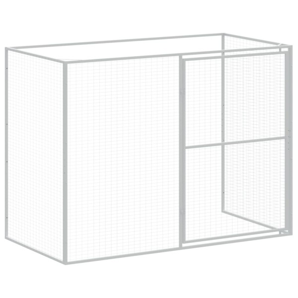 Caseta perro corral acero galvanizado gris claro 214x1273x181cm