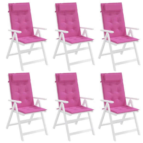 Cojines para silla con respaldo alto 6 uds tela Oxford rosa