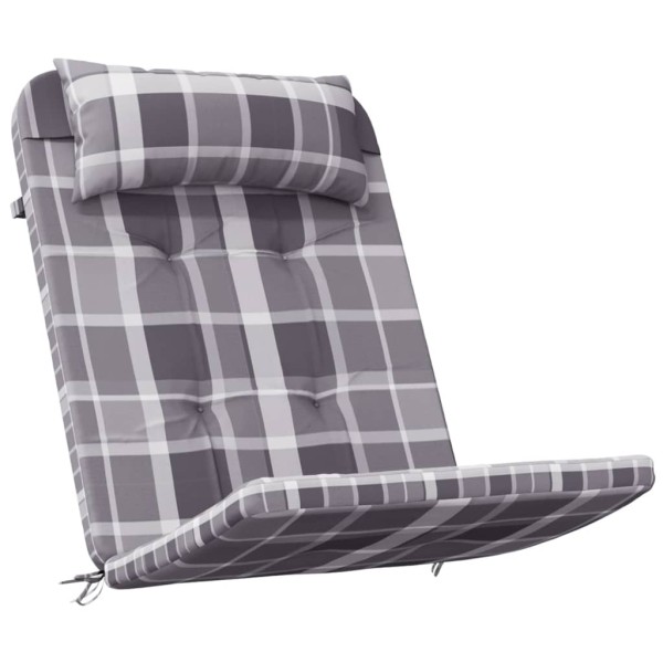 Cojines para silla Adirondack 2 uds tela Oxford a cuadros gris