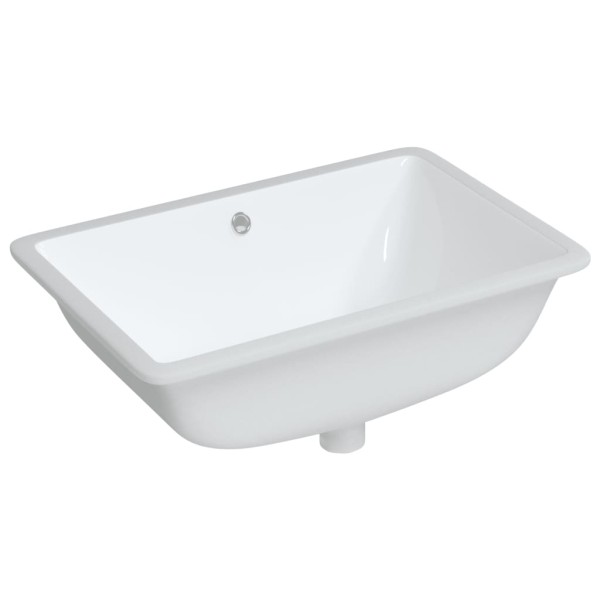 Lavabo de baño rectangular cerámica blanco 60x40x21 cm