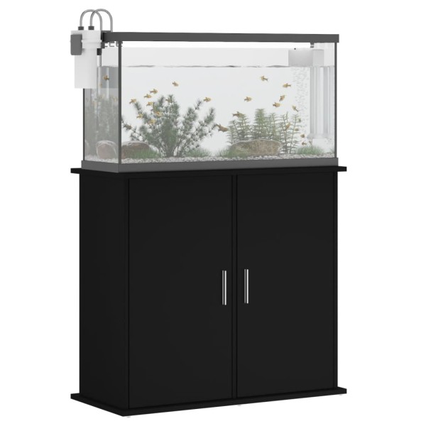 Soporte para acuario madera de ingeniería negro 81x36x73 cm