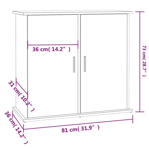 Soporte para acuario madera de ingeniería negro 81x36x73 cm