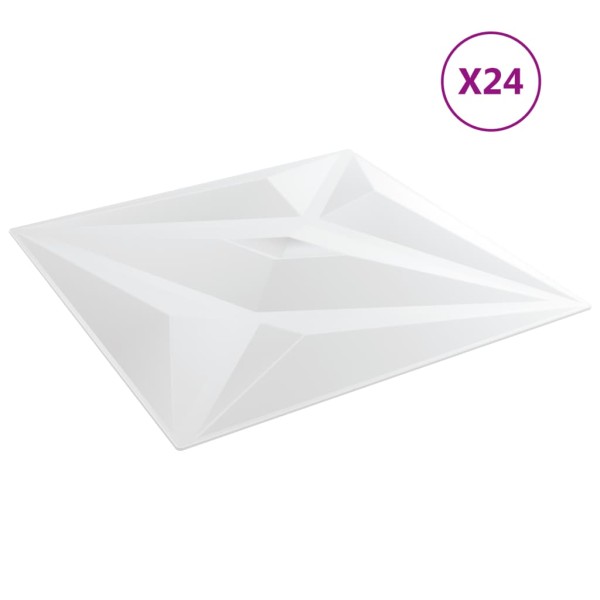 Paneles de pared 24 uds EPS estrella blanco 50x50 cm 6 m²