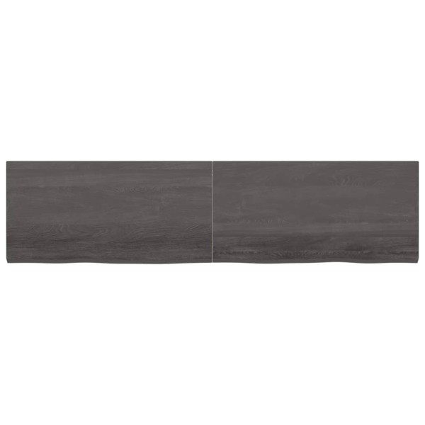 Estante pared madera roble tratada marrón oscuro 200x50x(2-4)cm