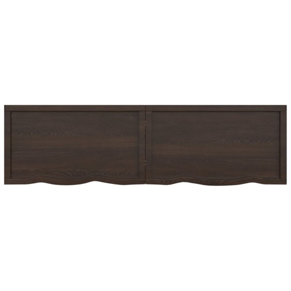 Estante pared madera roble tratada marrón oscuro 180x50x(2-6)cm