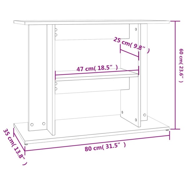 Soporte para acuario madera de ingeniería negro 80x35x60 cm