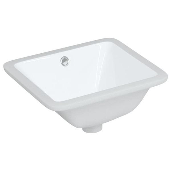 Lavabo de baño rectangular cerámica blanco 36,5x32x15,5 cm