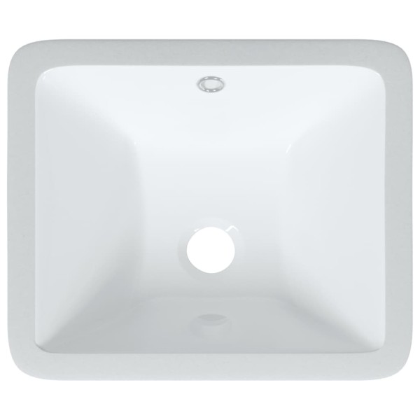 Lavabo de baño rectangular cerámica blanco 36,5x32x15,5 cm