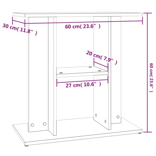 Soporte para acuario madera de ingeniería blanco 60x30x60 cm